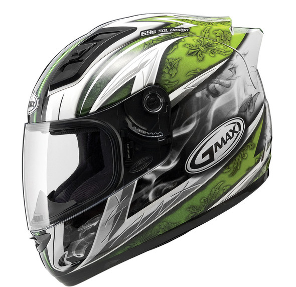 Gmax Gm-69 F/F Crusader Ii Helmet White/Green 3X G7691229 Tc-3