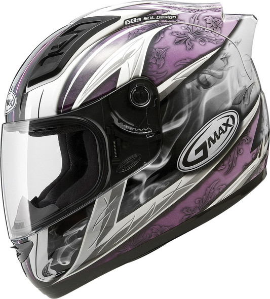 Gmax Gm-69 F/F Crusader Ii Helmet White/Purple Xs G7691253 Tc-22
