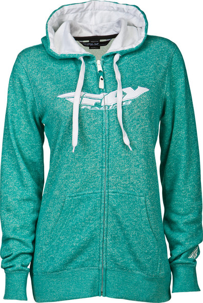 Fly Racing Corporate Ladies Zip Up Hoodie Teal L 358-0068L