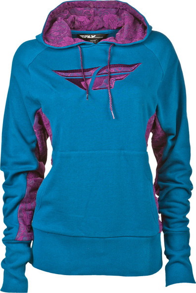 Fly Racing Laced Ladies Pullover Hoodie Turquoise M/L 358-01002