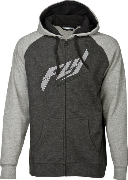 Fly Racing Raglan Zip Up Hoodie Charcoal/Heather X 354-0186X