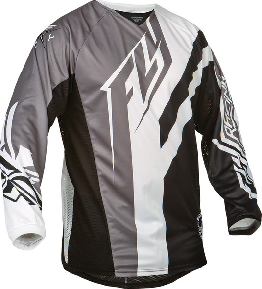 Fly Racing Kinetic Division Jersey Black/White 2X 368-5242X