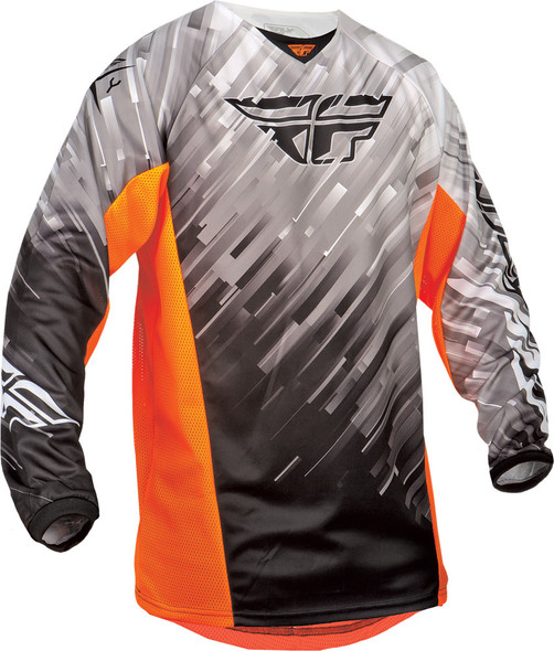 Fly Racing Kinetic Glitch Jersey Black/White/Orange Yx 368-428Yx