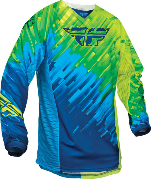 Fly Racing Kinetic Glitch Jersey Blue/Hi-Vis Ys 368-421Ys