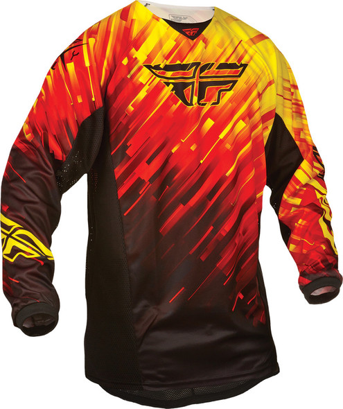 Fly Racing Kinetic Glitch Jersey Red/Black/Yellow Yl 368-422Yl