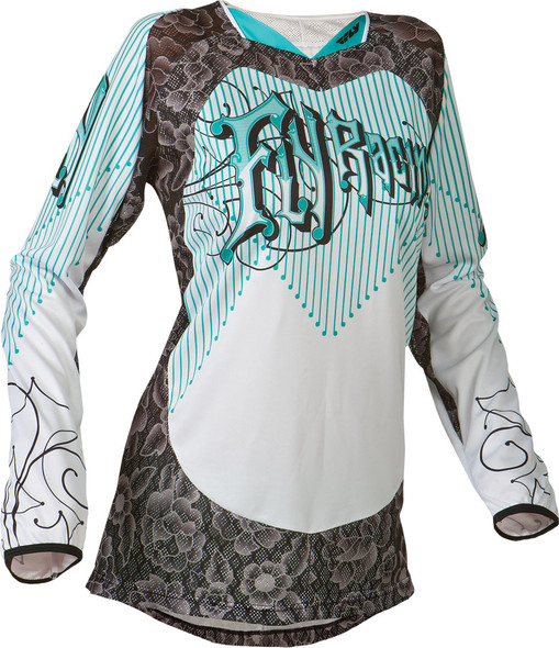 Fly Racing Kinetic Ladies Jersey Teal/White M 368-624M