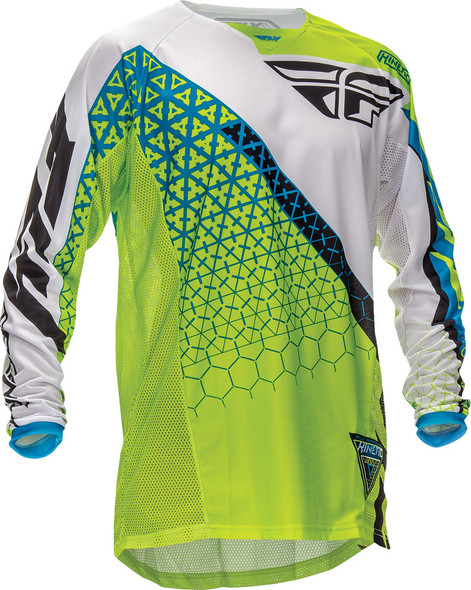 Fly Racing Kinetic Trifecta Jersey Green/White 2X 369-4252X