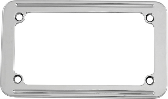 Harddrive License Plate Frame Flat Horizontal Chrome Ball Milled 28-6026