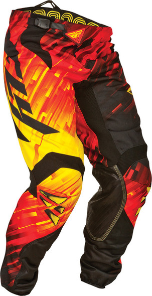 Fly Racing Kinetic Glitch Pant Red/Black/Yellow Sz 32 368-43232