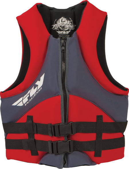 Fly Racing Men'S Neoprene Life Vest Grey/ Red S 98720467 Sm Gry/Rd