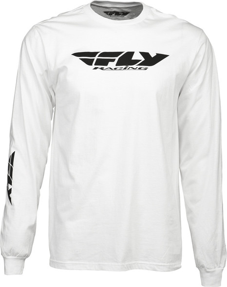 Fly Racing Corporate L/S Tee White 2X 352-40442X