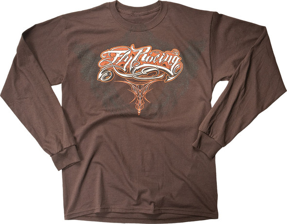 Fly Racing Custom Long Sleeve Tee Brown S 352-4027S