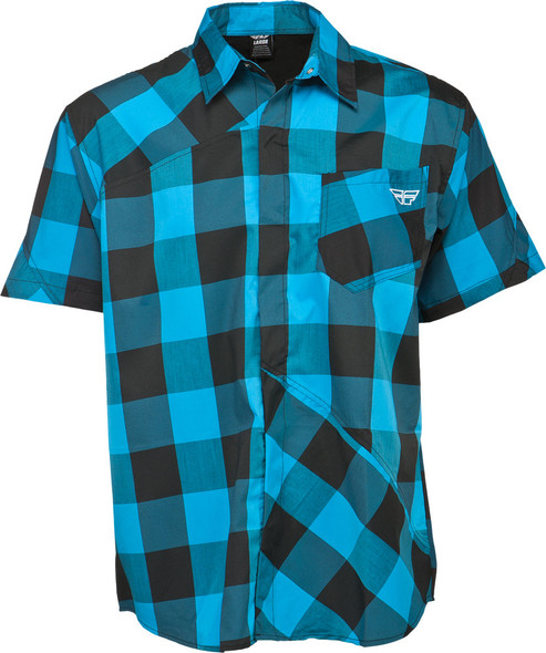Fly Racing Jack Down Button Up Shirt Black/Blue S 352-6101S