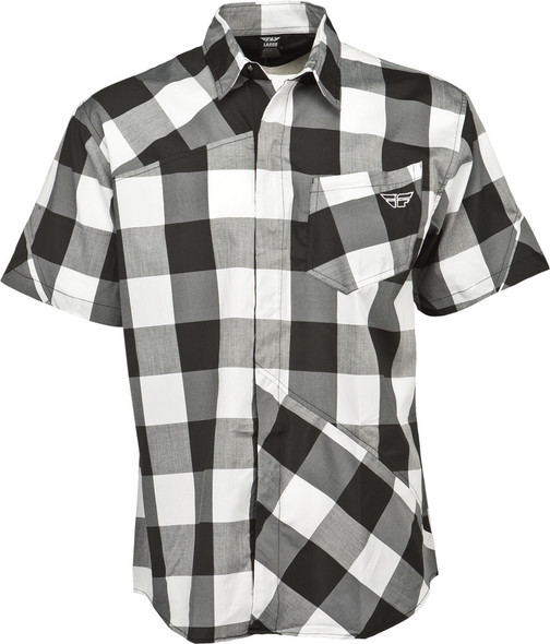 Fly Racing Jack Down Button Up Shirt Black/Grey 2X 352-61002X