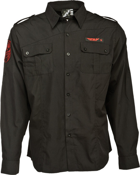 Fly Racing L/S Button Shirt Black L 352-6030L