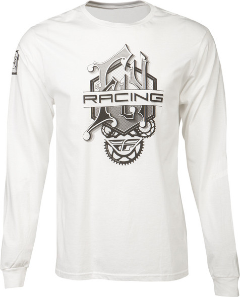 Fly Racing Mechanical L/S Tee White L 352-4104L