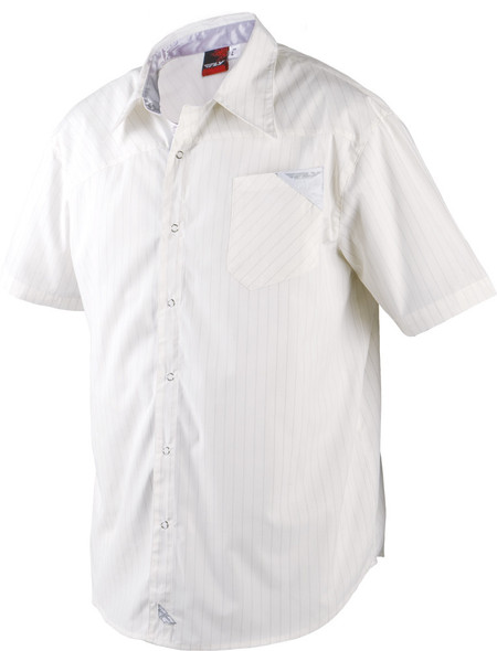 Fly Racing Pin-Stripe Shirt White S 360-9358S