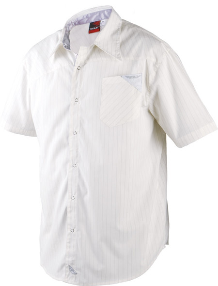 Fly Racing Pin-Stripe Shirt White Xs 360-9358Xs
