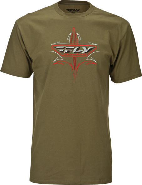 Fly Racing Pinstripe Tee Military Green M 352-0475M