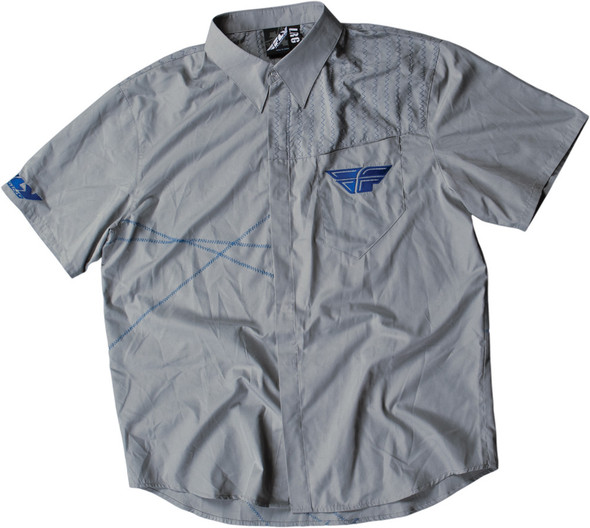 Fly Racing Pit Shirt Grey/Navy M 352-6086M