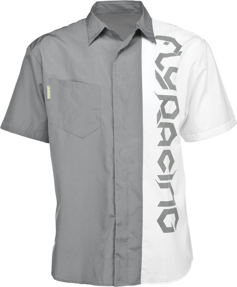 Fly Racing Pit Shirt White/Grey S 352-6124S