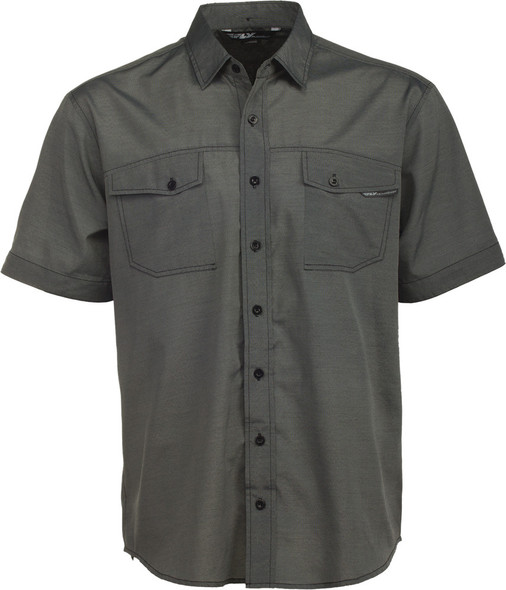 Fly Racing Polish Button-Up Shirt Grey 2X 352-61362X