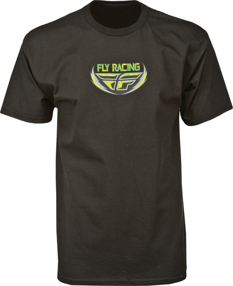 Fly Racing Stacked Tee Black S 352-0630S