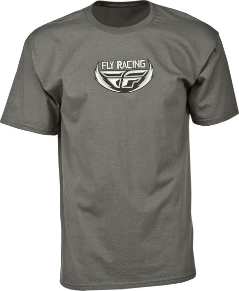 Fly Racing Stacked Tee Grey M 352-0636M