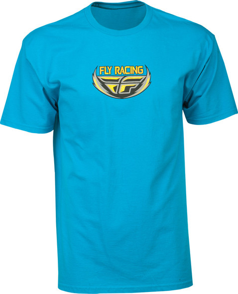 Fly Racing Stacked Tee Turquoise L 352-0639L