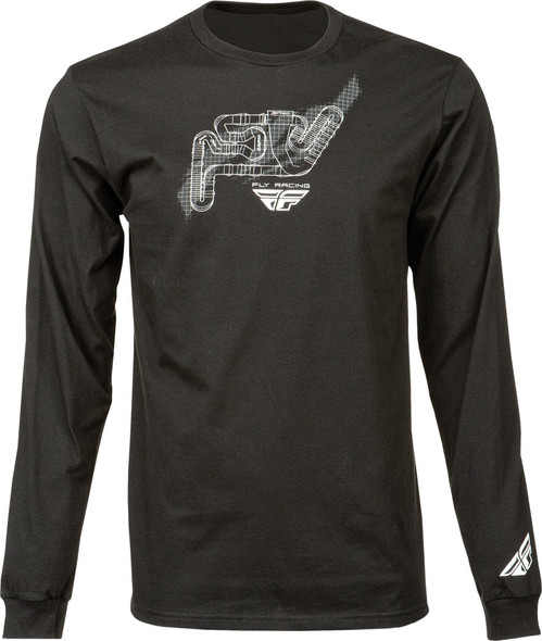Fly Racing Track L/S Tee Black M 352-4110M