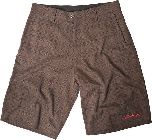 Fly Racing Mulligan Ii Shorts Brown Plaid Sz 26 353-02726