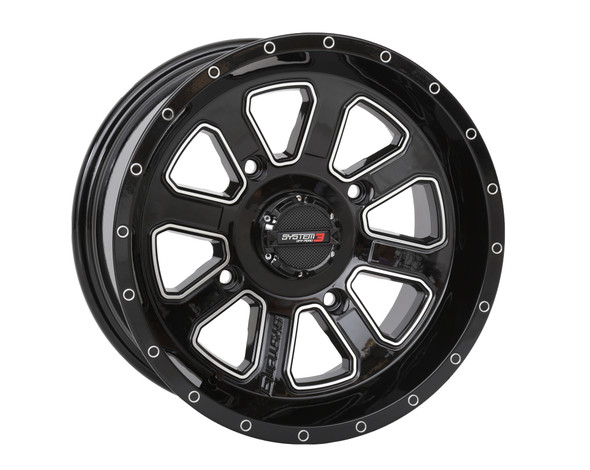 System 3 St4 Wheel 14X7 4+3 (+10Mm) 4/156 Gloss Black/Machined 14S3-4156