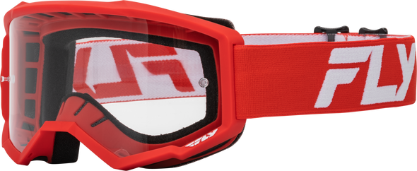 Fly Racing Focus Goggle Red/White W/ Clear Lens 37-51156