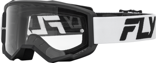 Fly Racing Focus Goggle White/Black W/ Clear Lens 37-51158