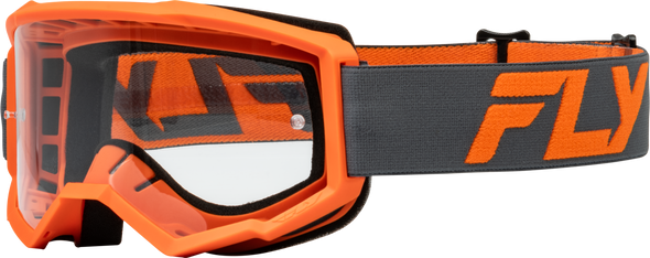 Fly Racing Youth Focus Goggle Char/Orange W/ Clear Lens 37-51154Y