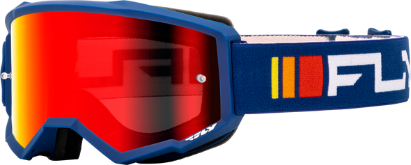 Fly Racing Youth Zone Goggle Navy/White W/ Red Mirror/Smoke Lens 37-51521Y