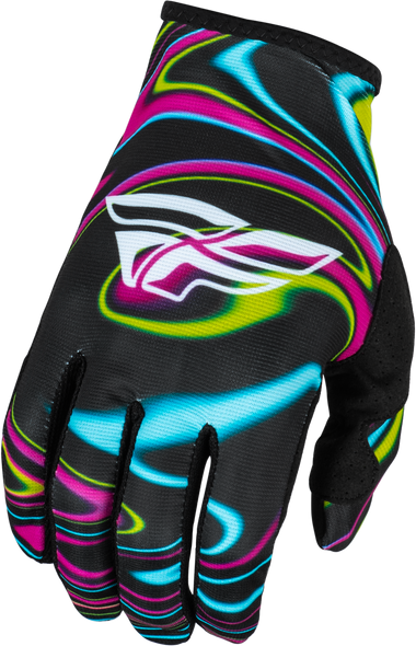 Fly Racing Lite Warped Gloves Black/Pink/Electric Blue 2X 377-7432X