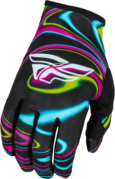 Fly Racing Lite Warped Gloves Black/Pink/Electric Blue 3X 377-7433X