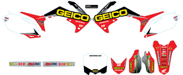 D-Cor 17 Geico Honda Complete Graphic Kit White 20-10-937