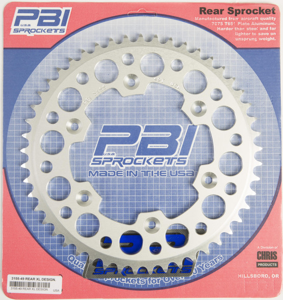 Pbi Rear Sprocket Aluminum 49T-520 Beta/Hon 3155-49-3