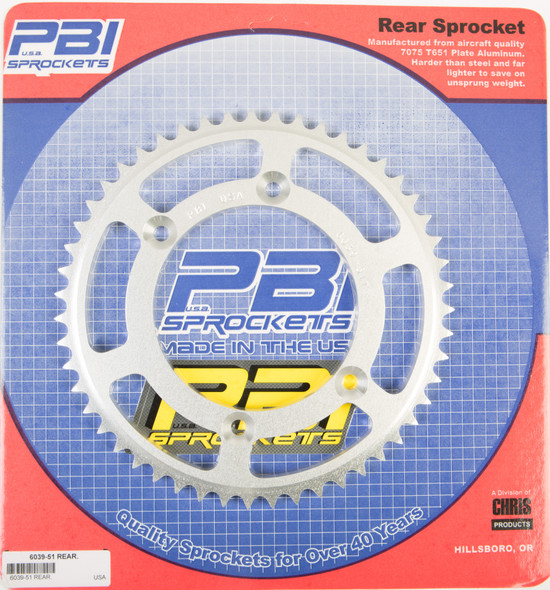 Pbi Rear Sprocket Aluminum 51T-428 Kaw/Suz 6039-51-2