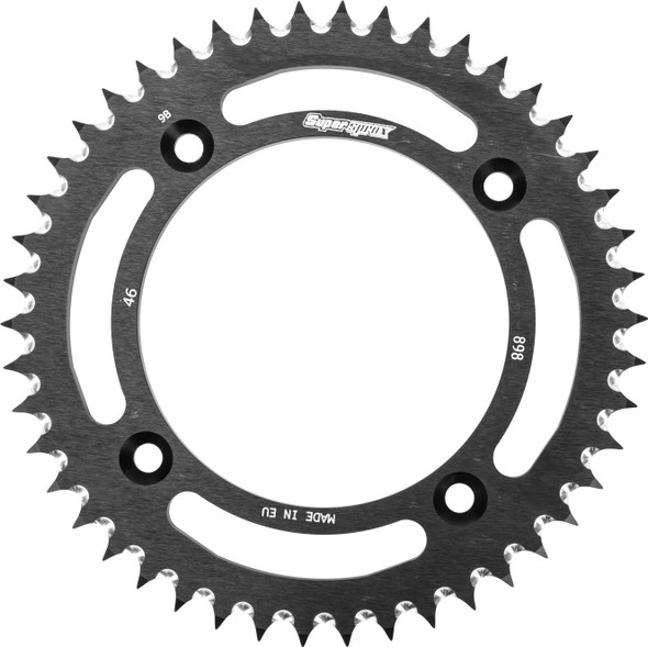 Supersprox Rear Sprocket Aluminum 46T-428 Blk Husq/Ktm Ral-898-46-Blk