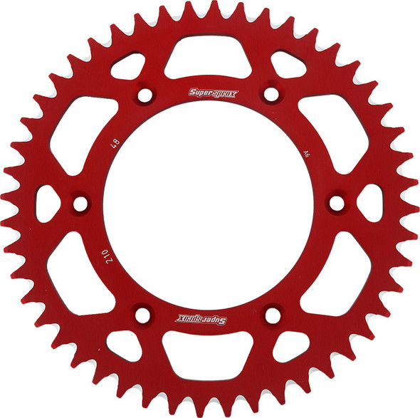 Supersprox Rear Sprocket Aluminum 48T-520 Red Hon Ral-210-48-Red