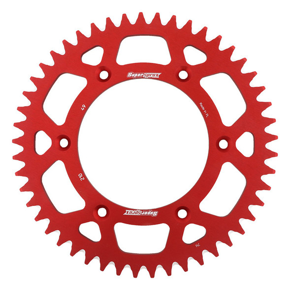 Supersprox Rear Sprocket Aluminum 49T-520 Red Hon Ral-210-49-Red