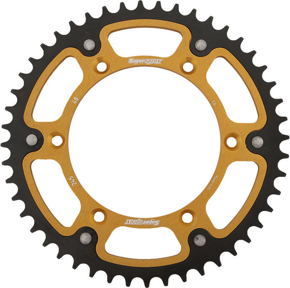 Supersprox Rear Stealth Sprocket Alu/Stl 48T-520 Gld Yam Rst-245-48-Gld