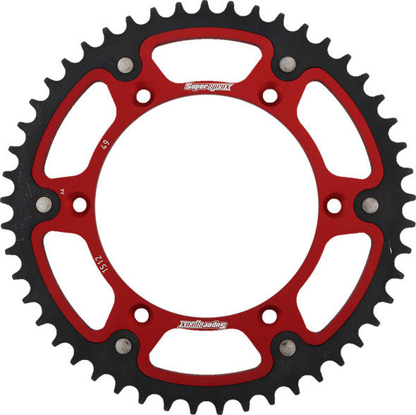 Supersprox Rear Stealth Sprocket Alu/Stl 49T-520 Red Gas/She Rst-1512-49-Red