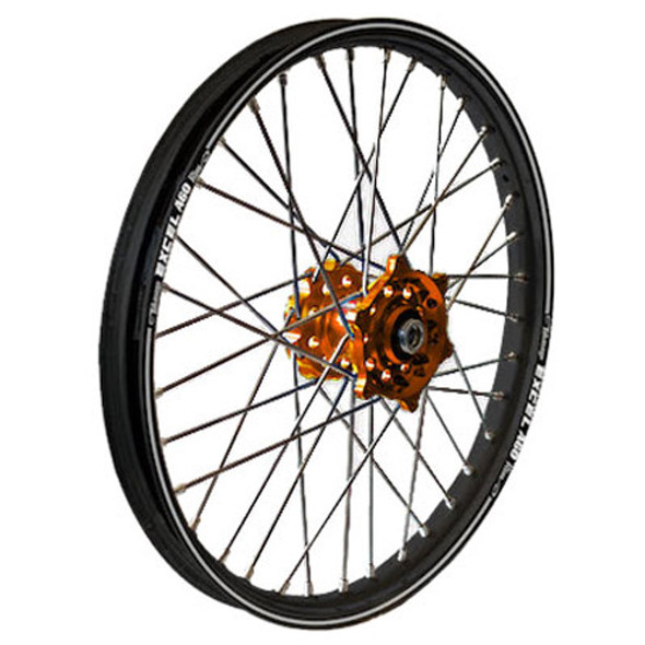 Dubya Front Wheel 1.40 X 14 Orange Hub Black Rim 56-3160Ob