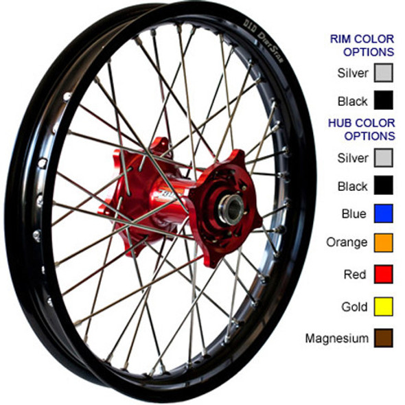 Dubya Front Wheel 1.60 X 21 Black Hub Silver Rim 56-4000Bs