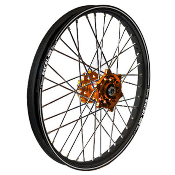 Dubya Rear Wheel 1.60 X 14 Orange Hub Black Rim 56-3182Ob