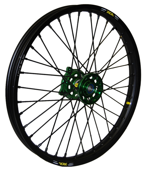 Pro-Wheel Wheel Front 1.60X21 Green Hub Blk Rim/Blk Spoke/Blk Nipple 23-2605222